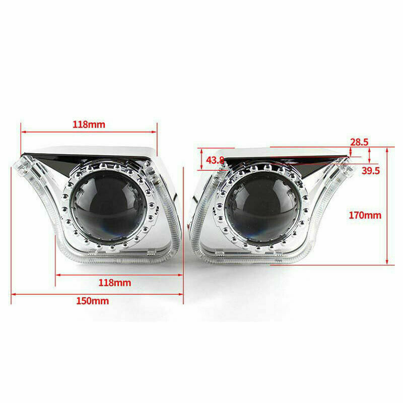 2PCS Angel Eyes DRL Daytime Integrate Light Cover For Car 3" Headlight Fog Light