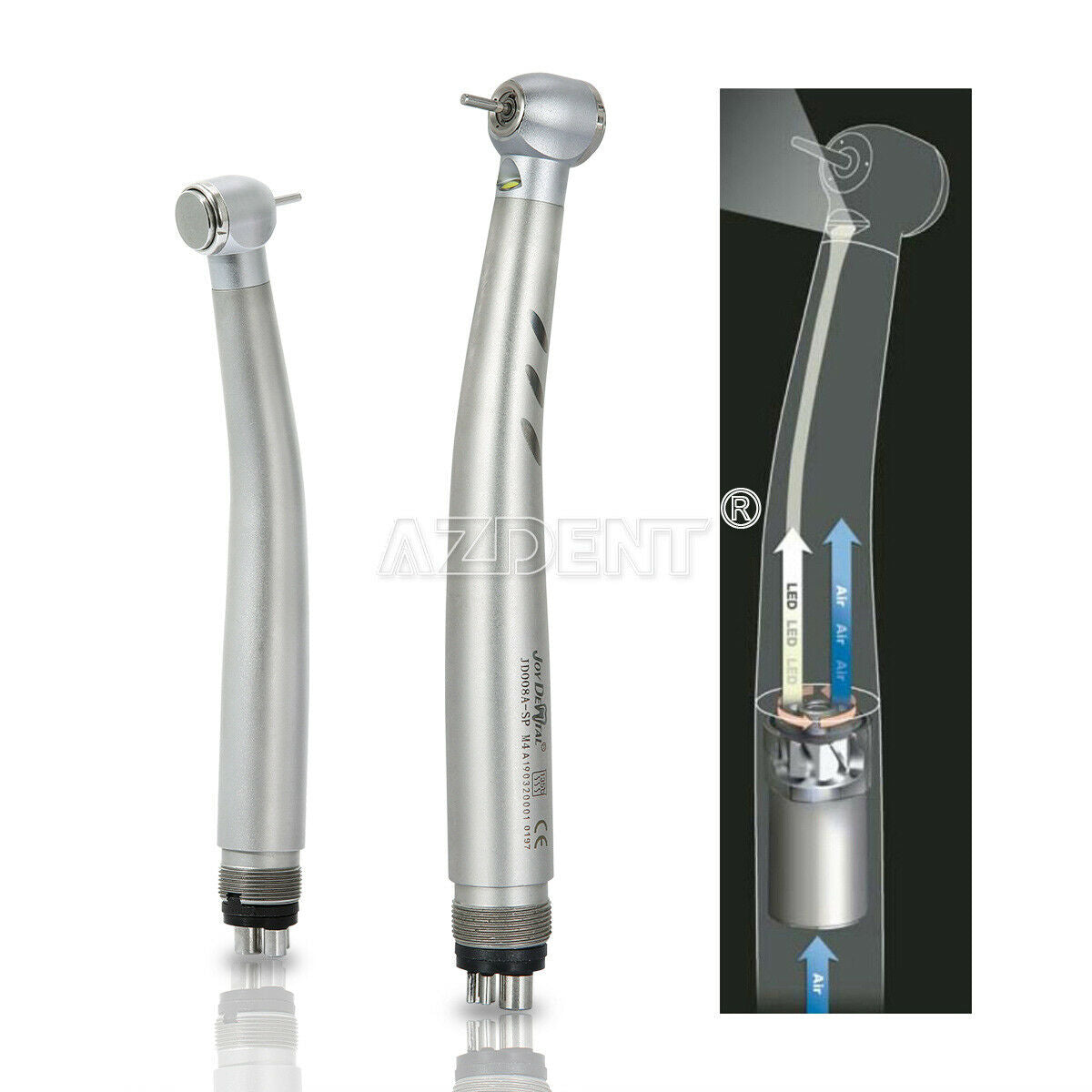 Dental E-generator LED High Speed Handpiece Push Button 4 Water Spray 4 Holes