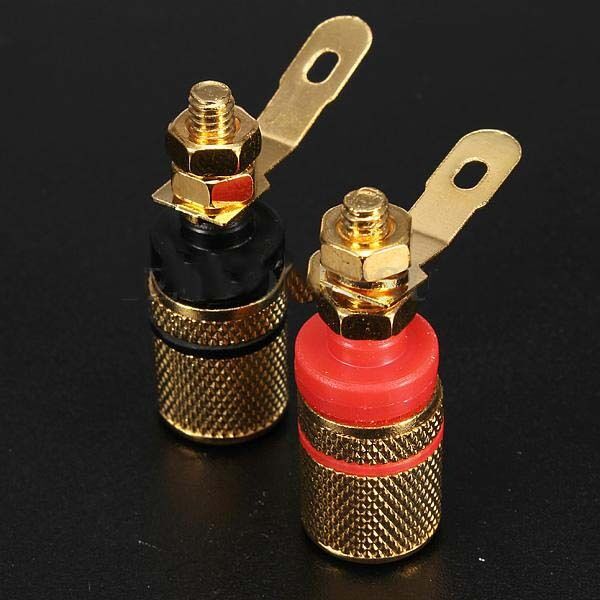 2Pcs Amplifier Speaker Terminal Binding Post Banana Plug Socket Connector tT