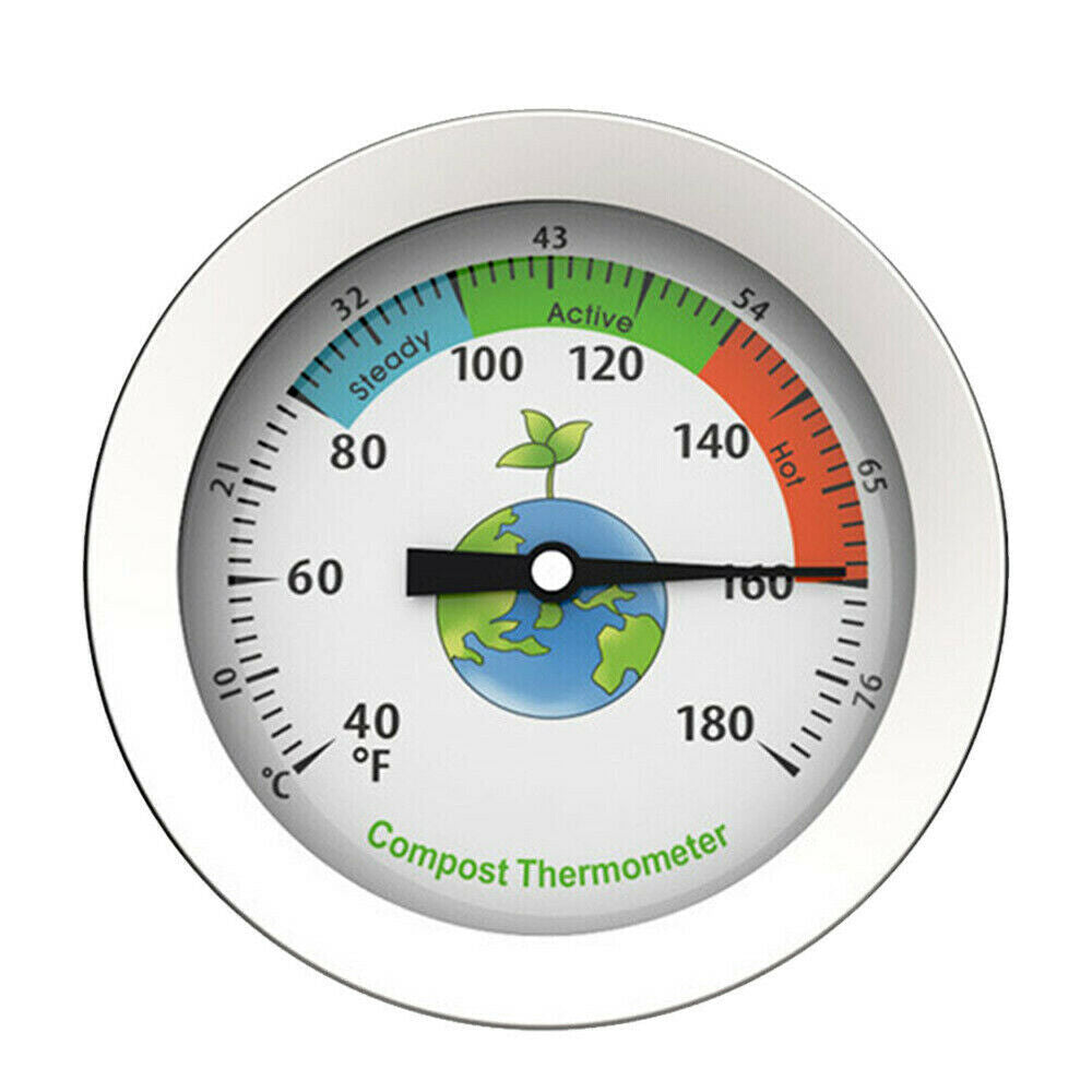50cm Stainless Steel Compost Soil Thermometer Celsius Measuring Garden 40-180℉