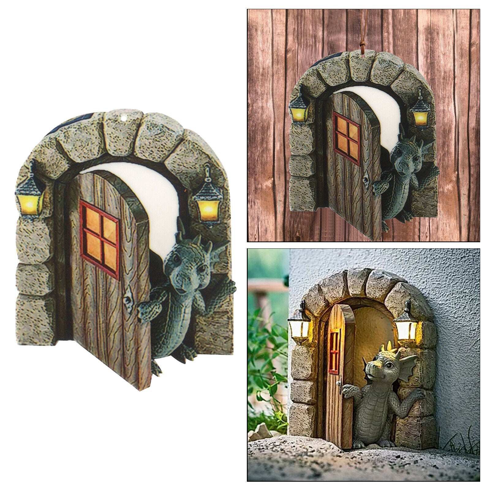Dinosaur Out The Door Garden Decoration Whimsical Peeker Fence Backyards