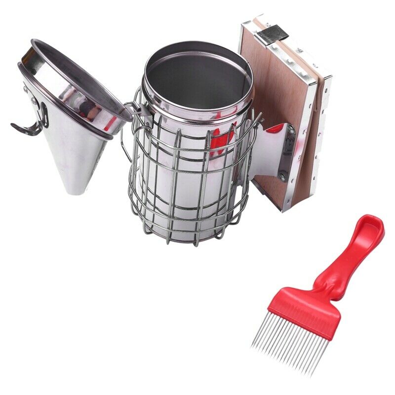 Set Of 4 Beekeeping Tools Kit, Stainless Steel Hive Tool, Bee Brush, Smoker, CZ9