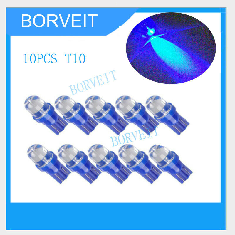 10x Blue T10 501 W5W 3W Car Dashboard Dash Panel Gauge Light Bulbs