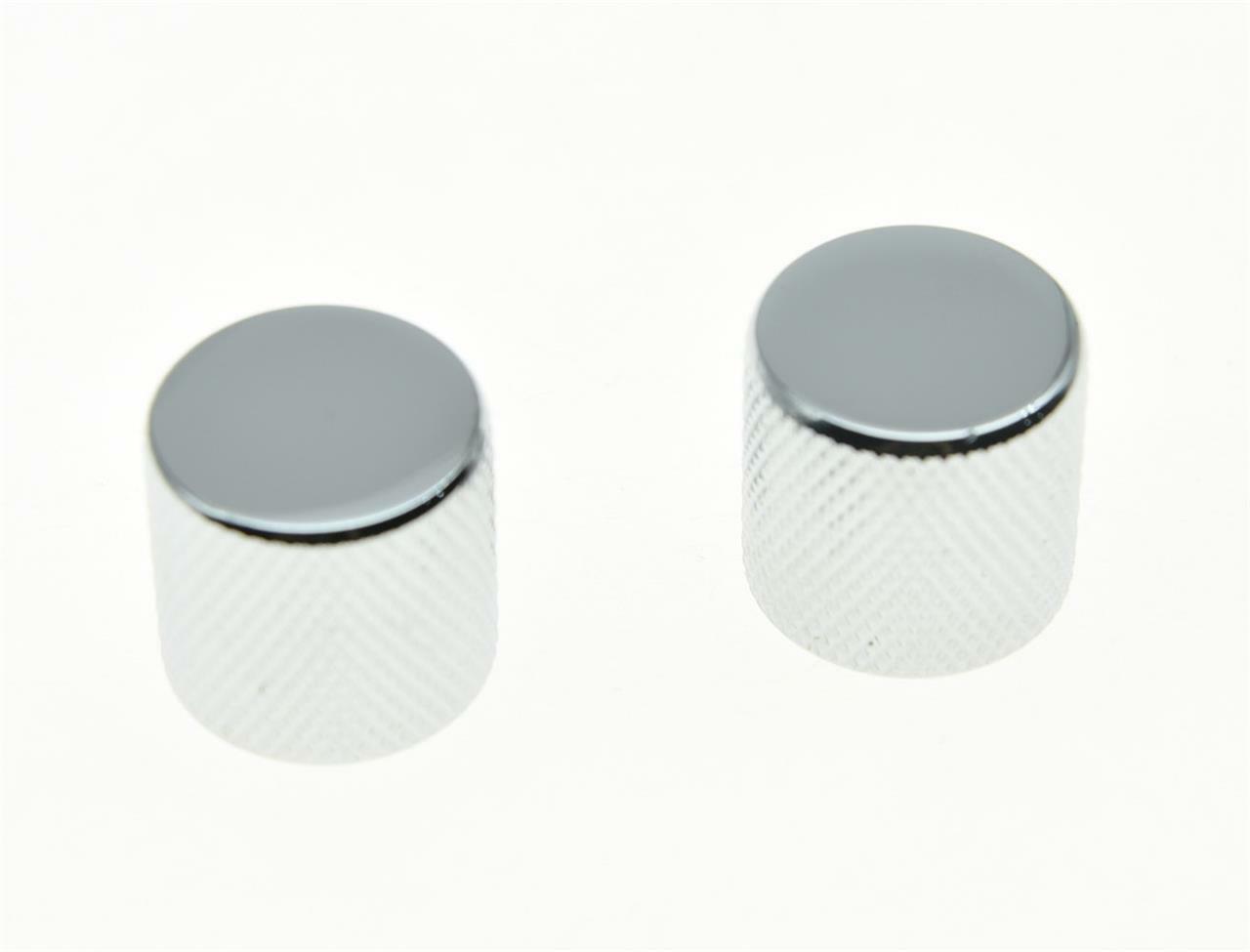 2x Chrome Guitar Bass Flat Top Barrel Knobs Quality Tele Telecaster Guitar Knobs