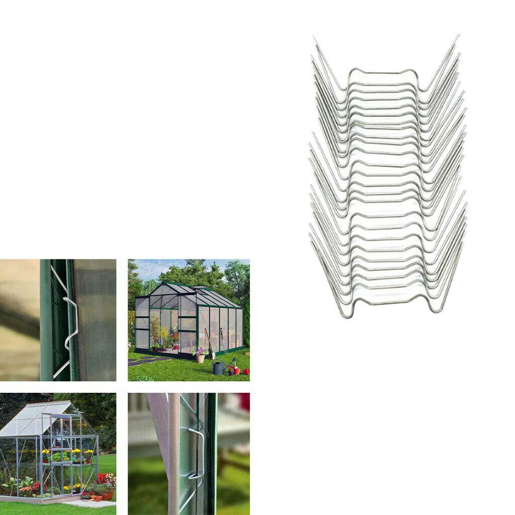 25 Pcs  Greenhouse Glass W Clips Glazing Fixing Repair Glass Clips Spare Parts