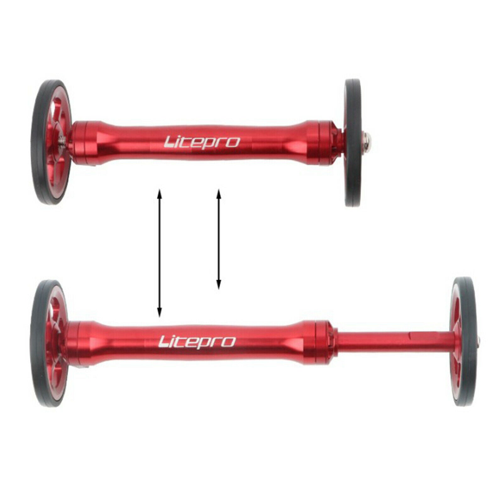 Folding Bicycle Easy Wheel Extension Rod for Brompton Red