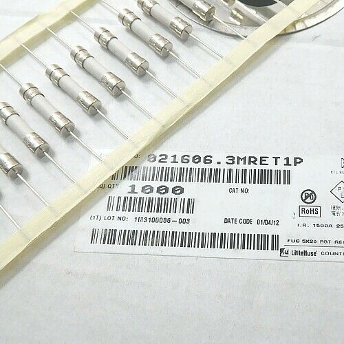 [20pcs] 021606.3MRET1P Fuse 6.3A 250V AXIAL