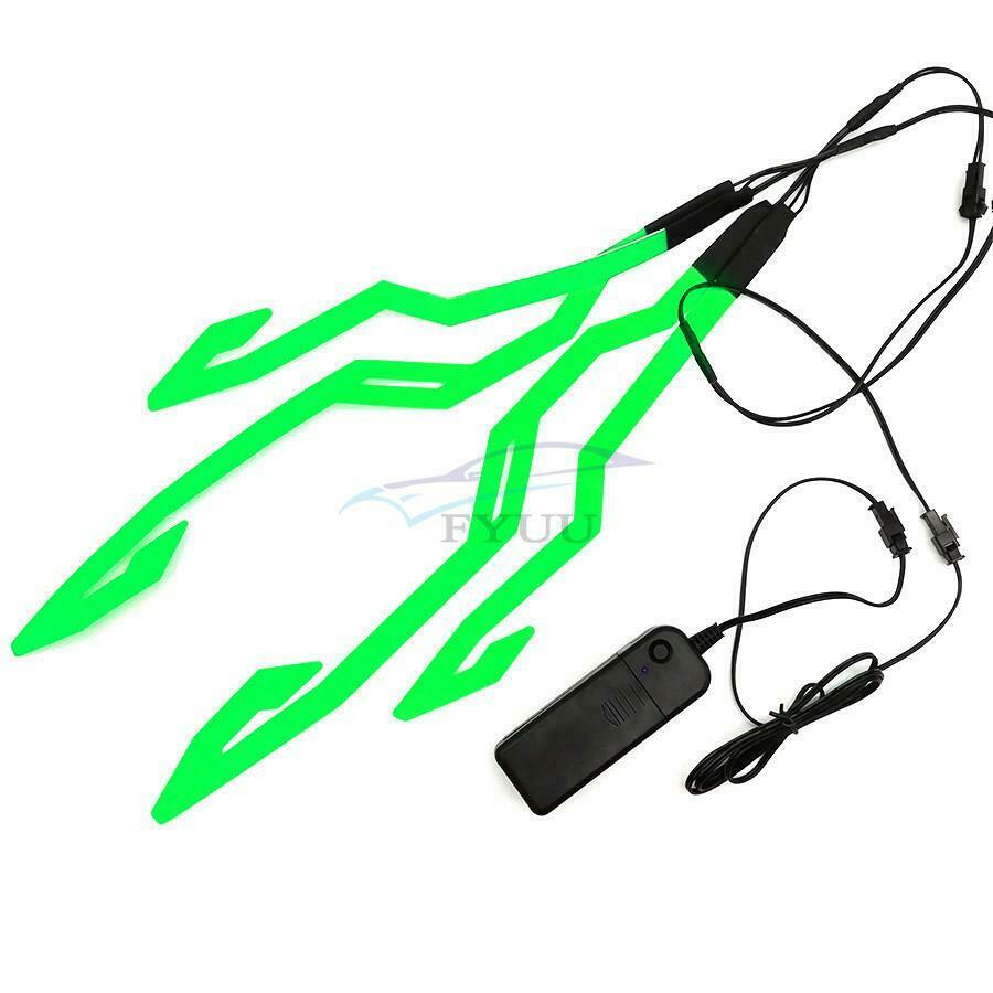 4x Motorcycle LED Signal Helmet Light Night Light Riding Decorative Strip Green
