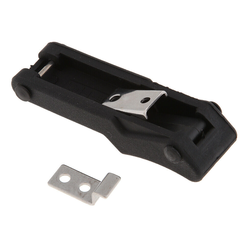 Flexible Draw Latch, Over Center, Black Rubber, 3.8x1.1 Inches
