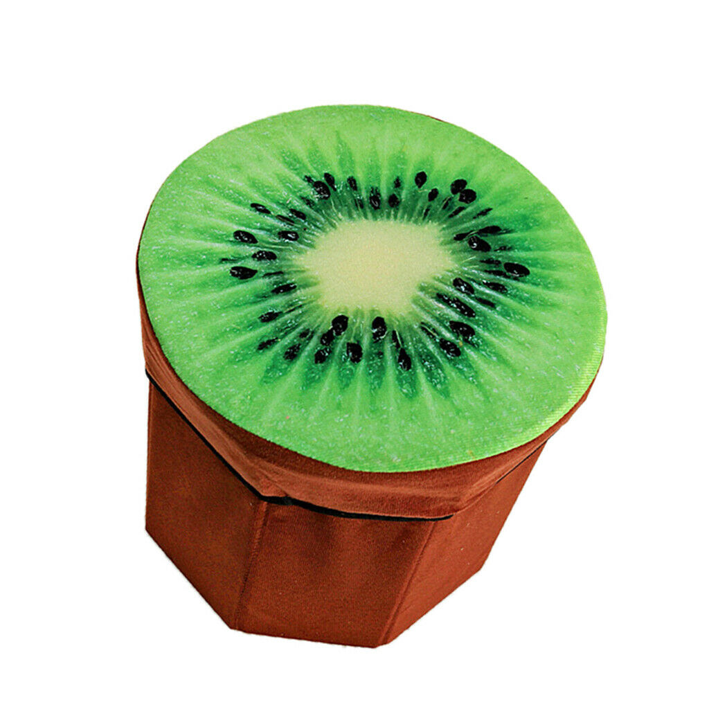 Folding Ottoman Stool Storage Box Room Footstool Camping Chair Fishing Seat with