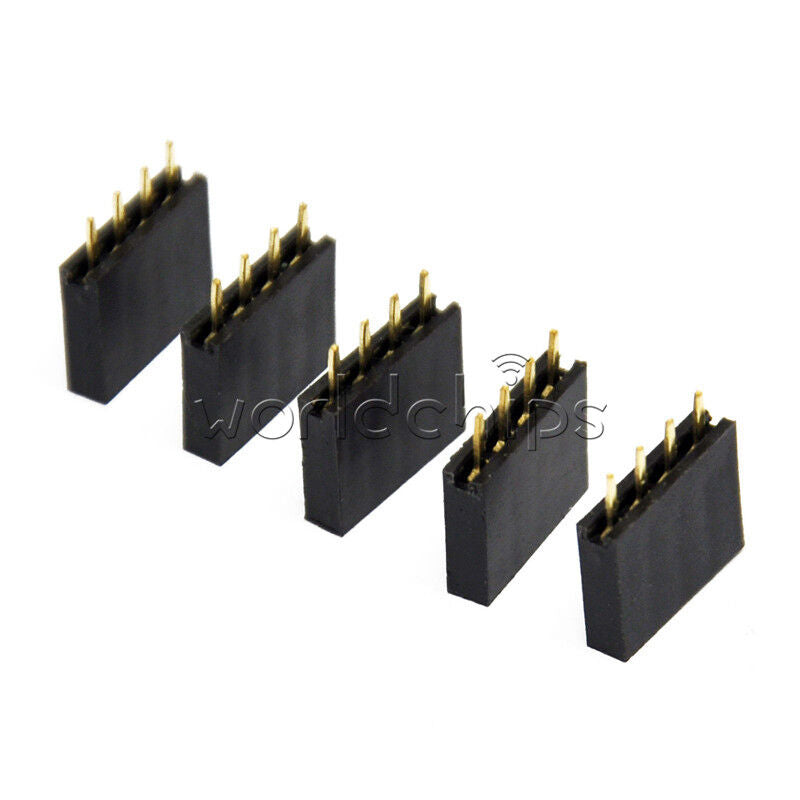 50PCS Straight Single Row 1x4 pins 2.54mm Female Header Connector