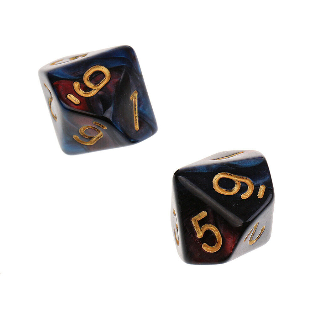 10X D10 Polyhedral Dice for   Games Durable Red Blue