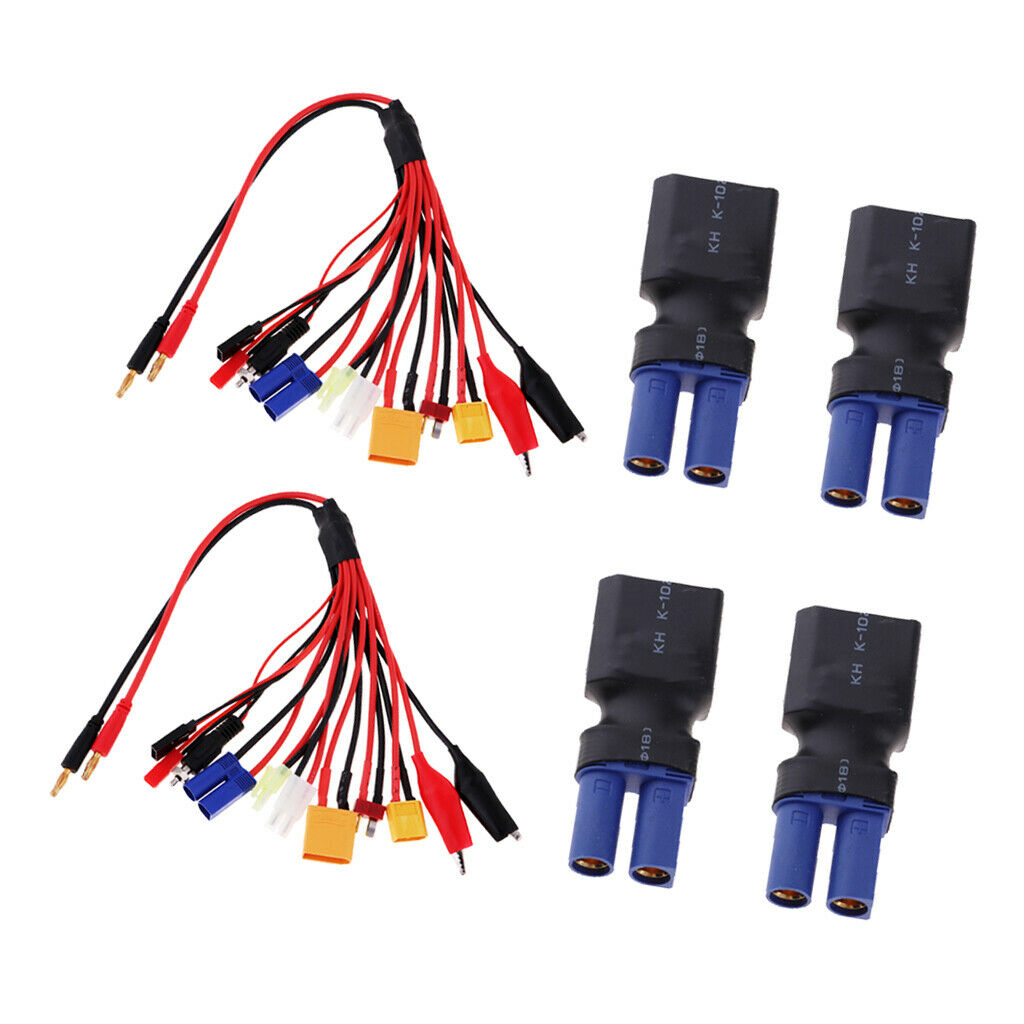No Wires Connector XT90 to EC5 + 10 in1 Multifunctional Charge Adapter Wire