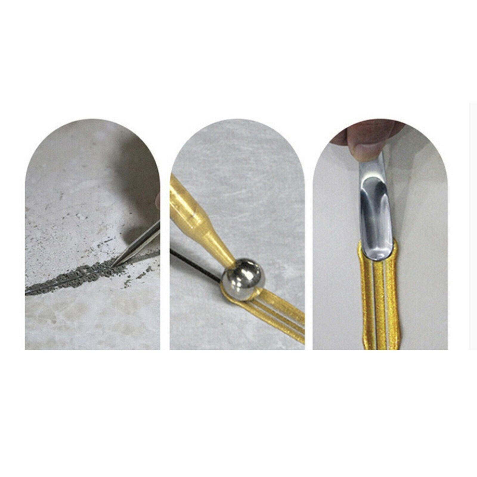 5x Tile Grout Corner Scraper Press Ball Household Caulk Repair Tools Set