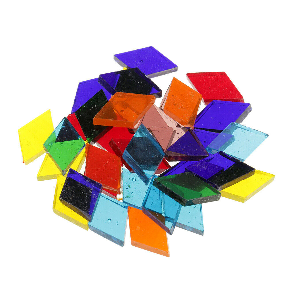 160g Puzzle Mosaic Glass Tiles Square Mosaic Artwork Home Ornaments 11mm