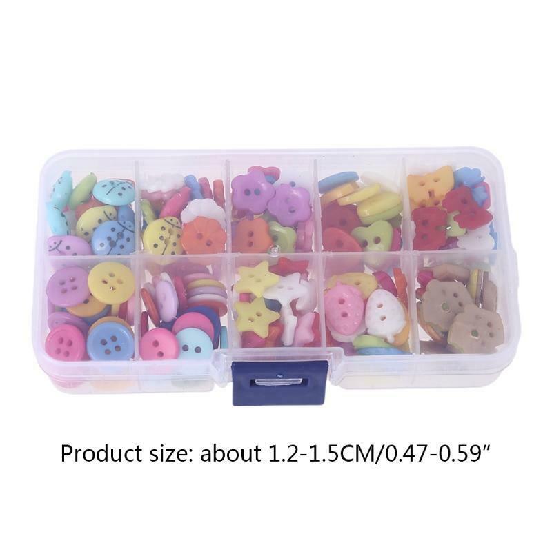 250PCS/Box Mix Lots Colors 1.2-1.5CM DIY Scrapbooking Cartoon Two-eye Buttons