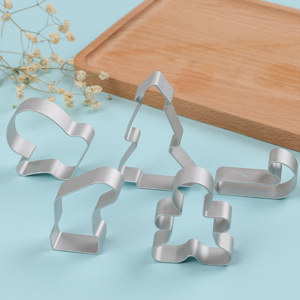 5x christmas cookie cutter biscuit mould aluminum sugarcraft cutter baking.l8