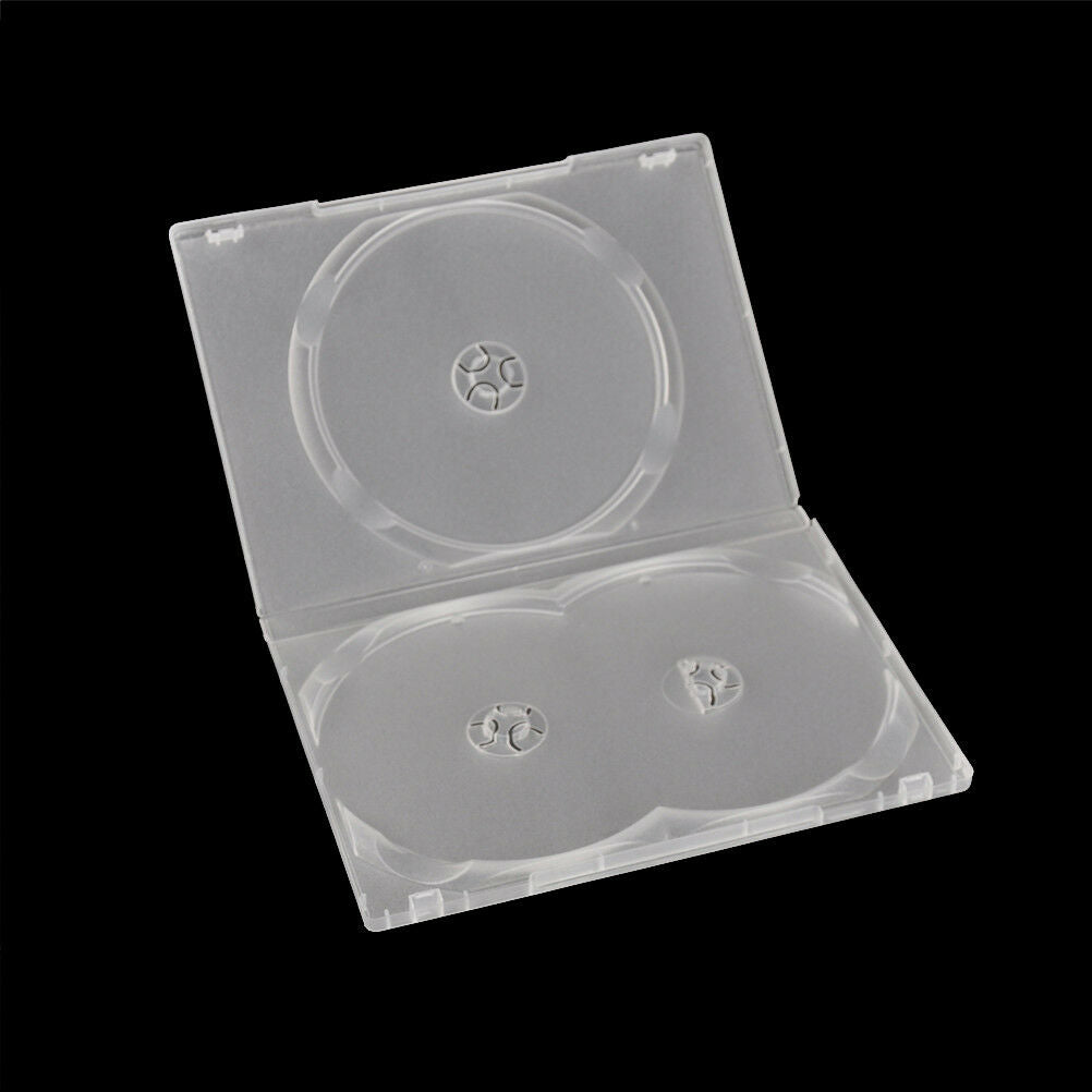 2PCS Clear 3 Disc Holds DVD CD Case Movie Box Storage Holder Cover 14M.l8