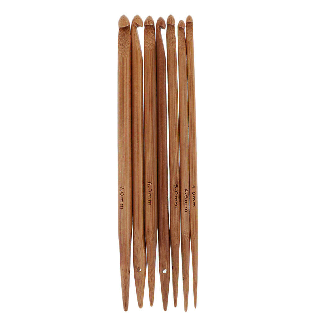 7Pcs/lot Bamboo Knitting Needle Sets Single Point Knitting Needle Wrap Bamboo