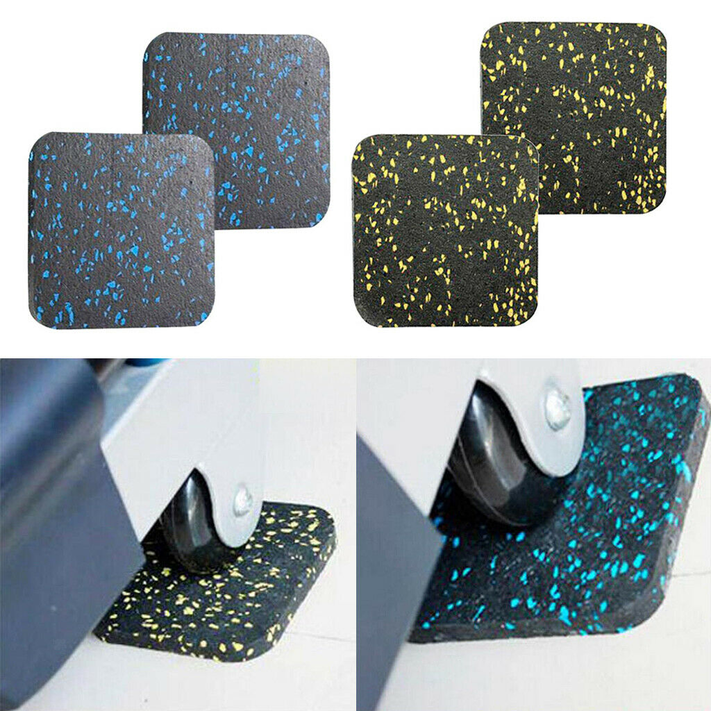 2 Pairs Treadmill Shock Absorbing Mat Furniture Rubber Gym Workout Mat