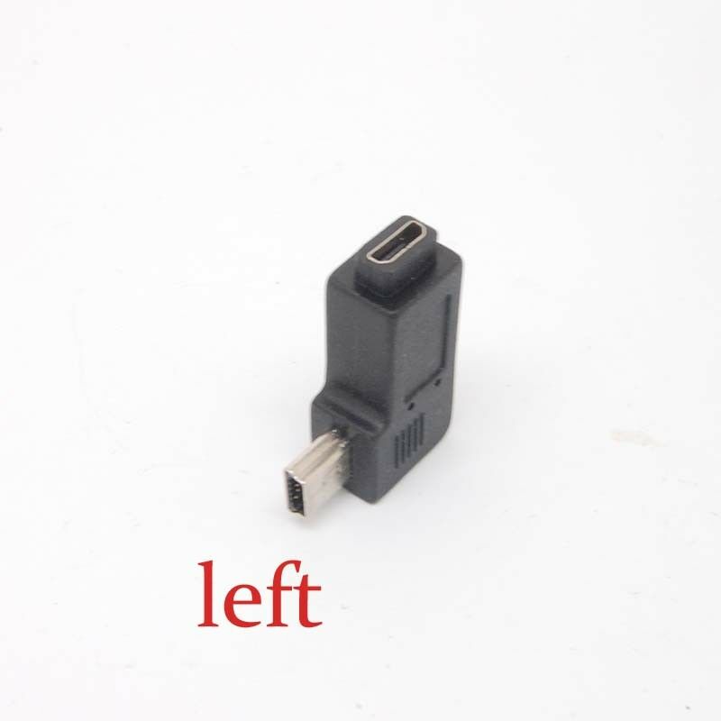 Mini USB Type A male to Micro USB B feMale 90 Degree left Angle Adapter Charger