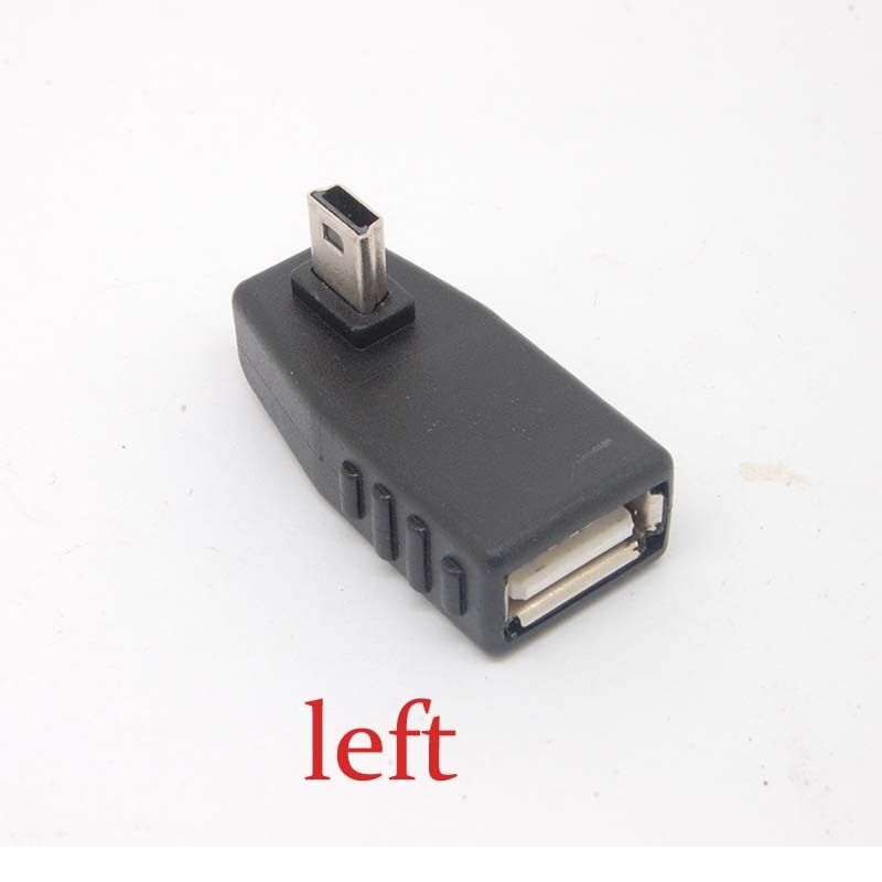 10pcs 90 Degree left  A Female to 5-pin B Male Mini USB OTG Host adapter USB2.0