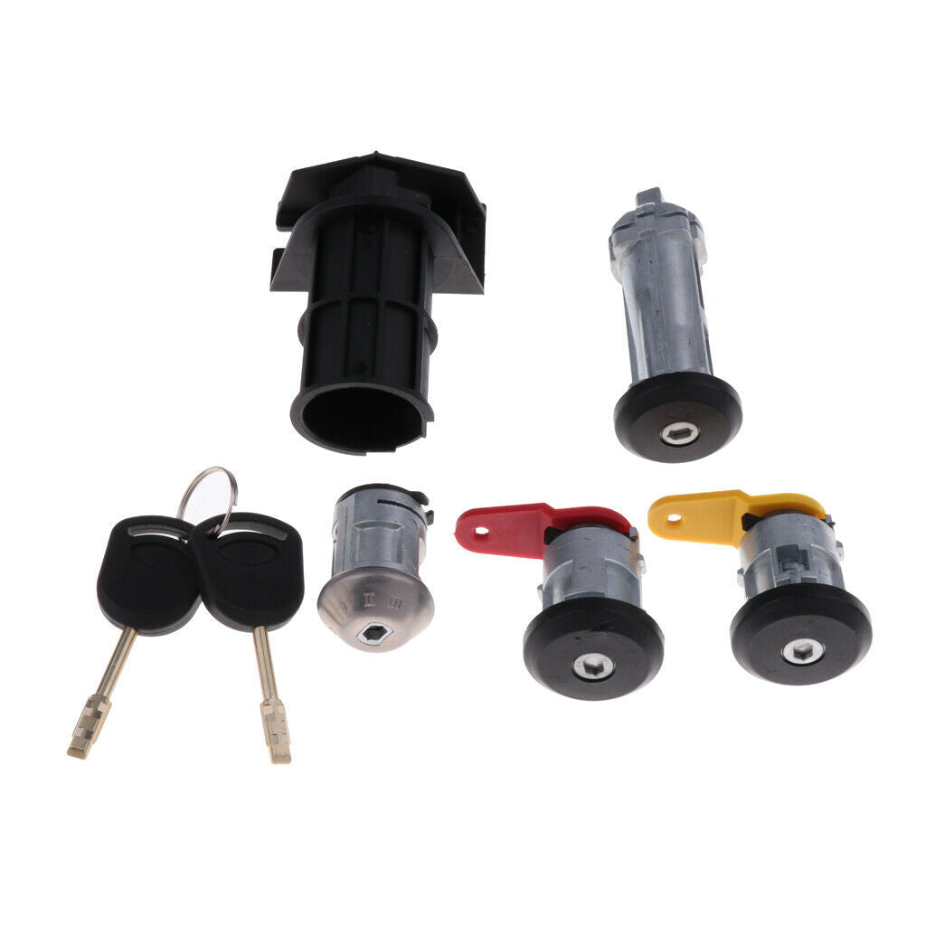 Set of Car Ignition Switch Lock Cylinder + Door Lock for Ford Old Carnival