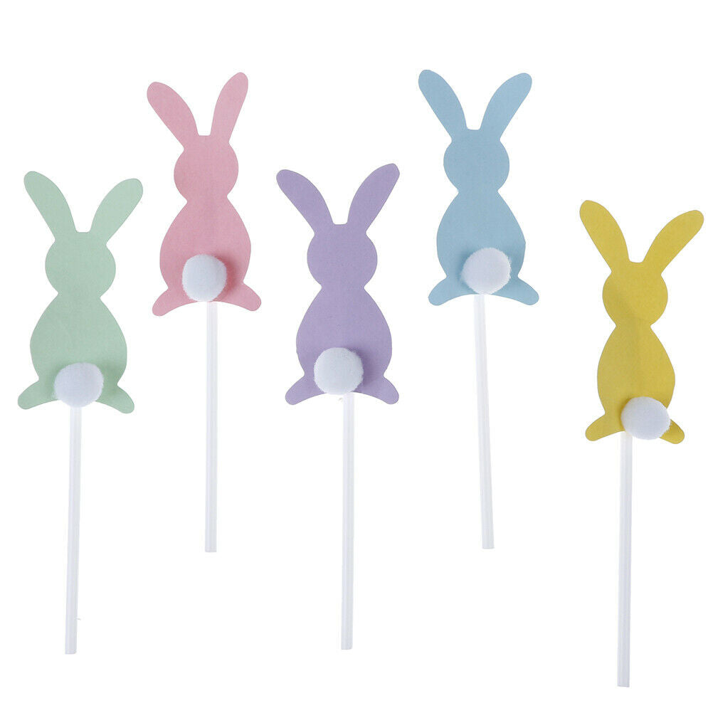5pcs/set easter bunny eggs trees long ears rabbit cake toppers party suppl.l8