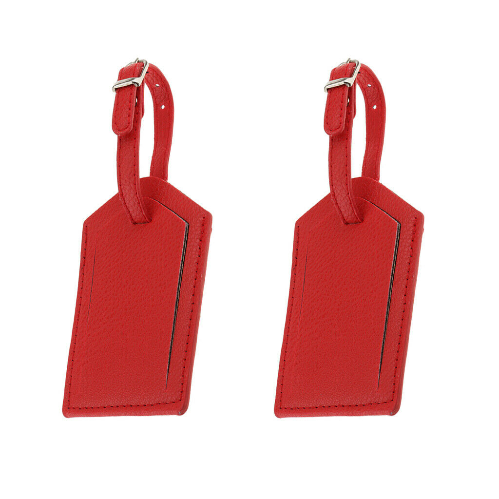 2x Luggage Tag Travel Leather Tags Business Suitcase Tags ID Name Card Label