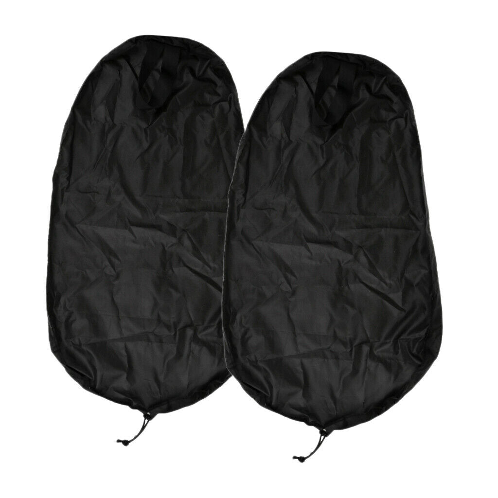 2pcs Travel Waterproof Dustproof Nylon Kayak Cockpit Cover Storage Bag Black