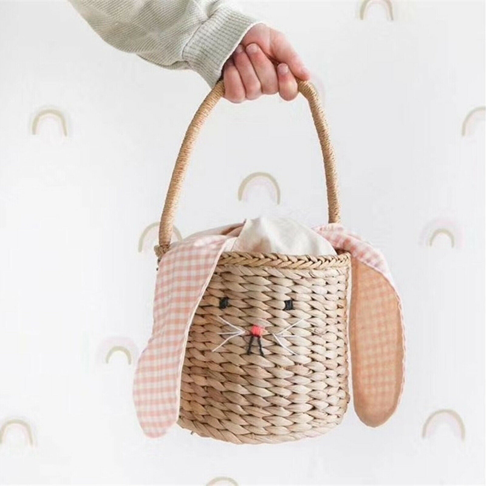 Straw Basket Children Beach Cute Rattan Bag Purse Handbag Photo Props Home