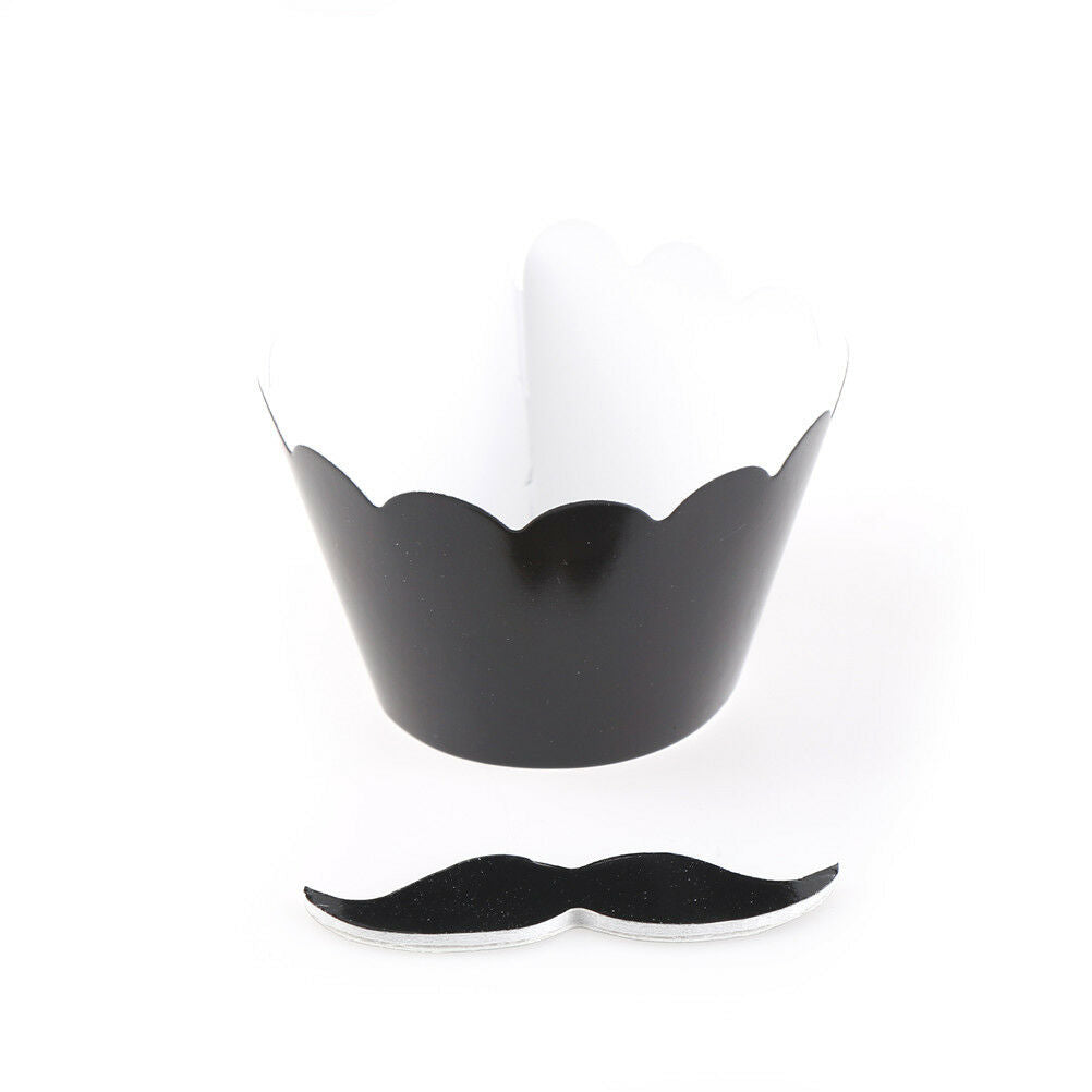 12sets Mustaches Lips Cupcake Wrappers Toppers For Party Birthday Decorati.l8