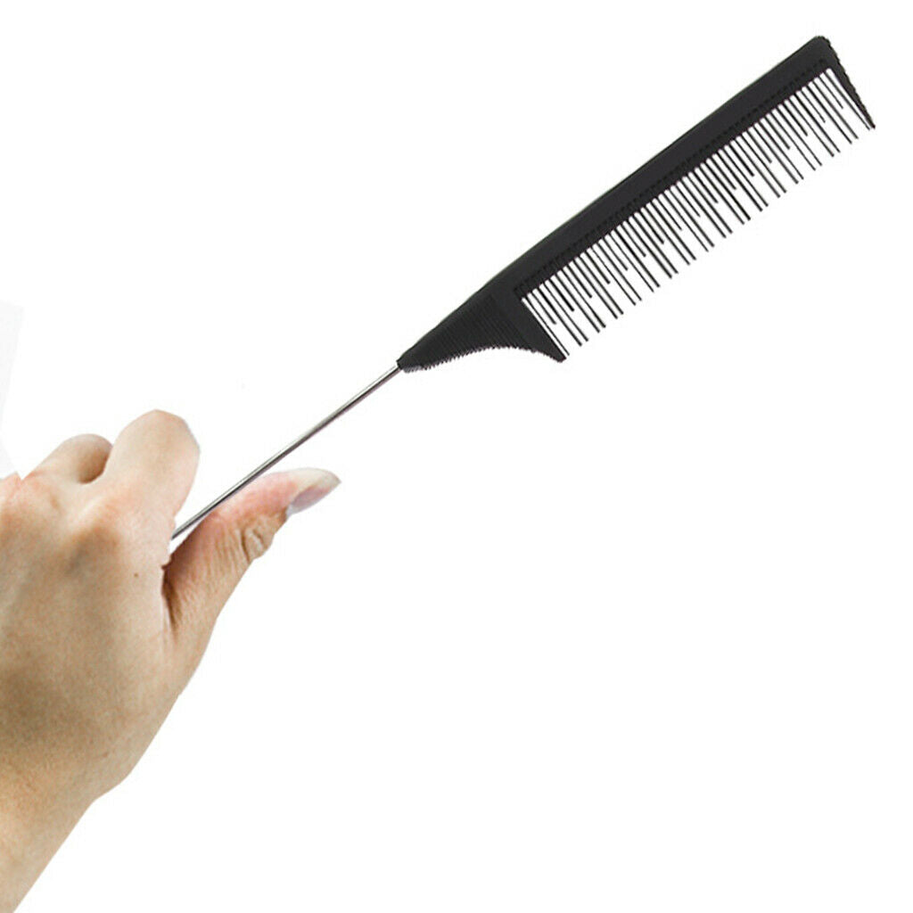 Barber Fine-Tooth Rat Tail Comb for Hair Dyeing Styling Detangling Pink