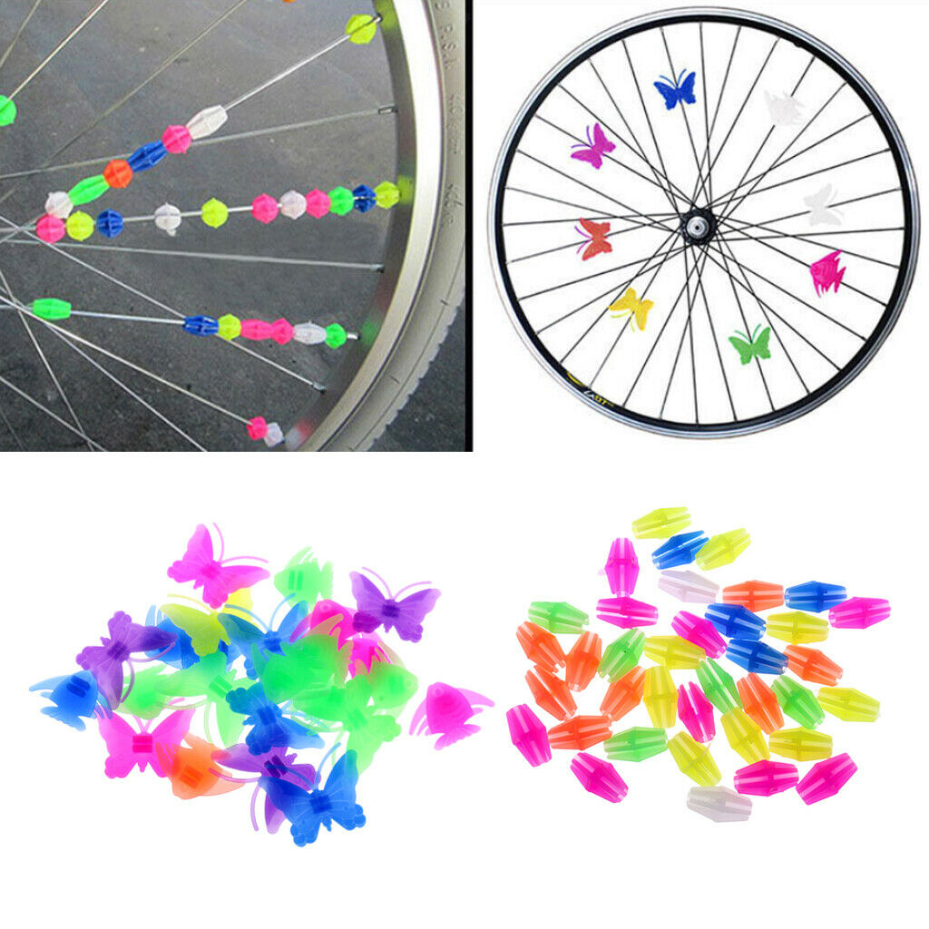 Bike Wheel Spoke Beads Kit Set - 62Pcs Cute Biking Cycling Accessories for Kids