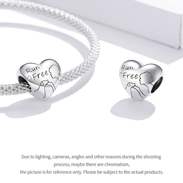 Fashion Women Authentic S925 Sterling SilverLove with Pet Charms Fit Bracelets