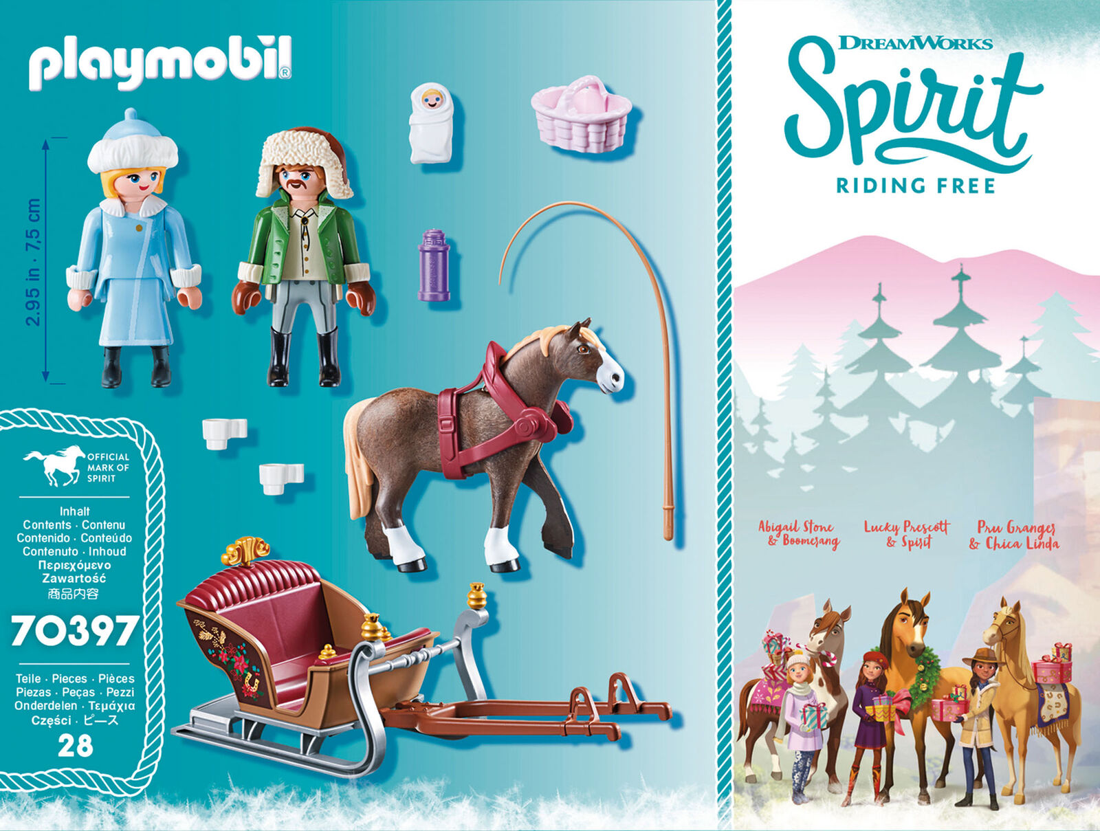 70397 Playmobil DreamWorks SpiritÂ© Winter Sleigh Ride Suitable for ages 4 years