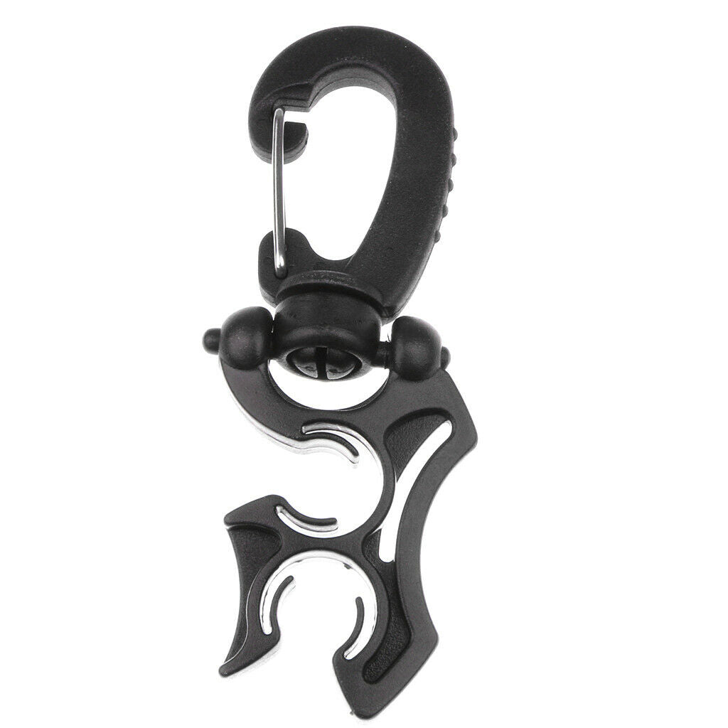 2pcs Black Scuba Dive Hose Holder Retainer with Rotates & Folding Clip 10cm