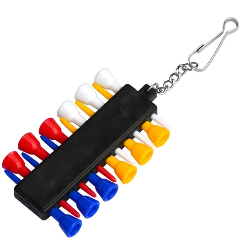 Mix Colors 12 Pcs 50mm Golf Tees Holder Flat Ball Tees Plastic tee Key Ch.l8