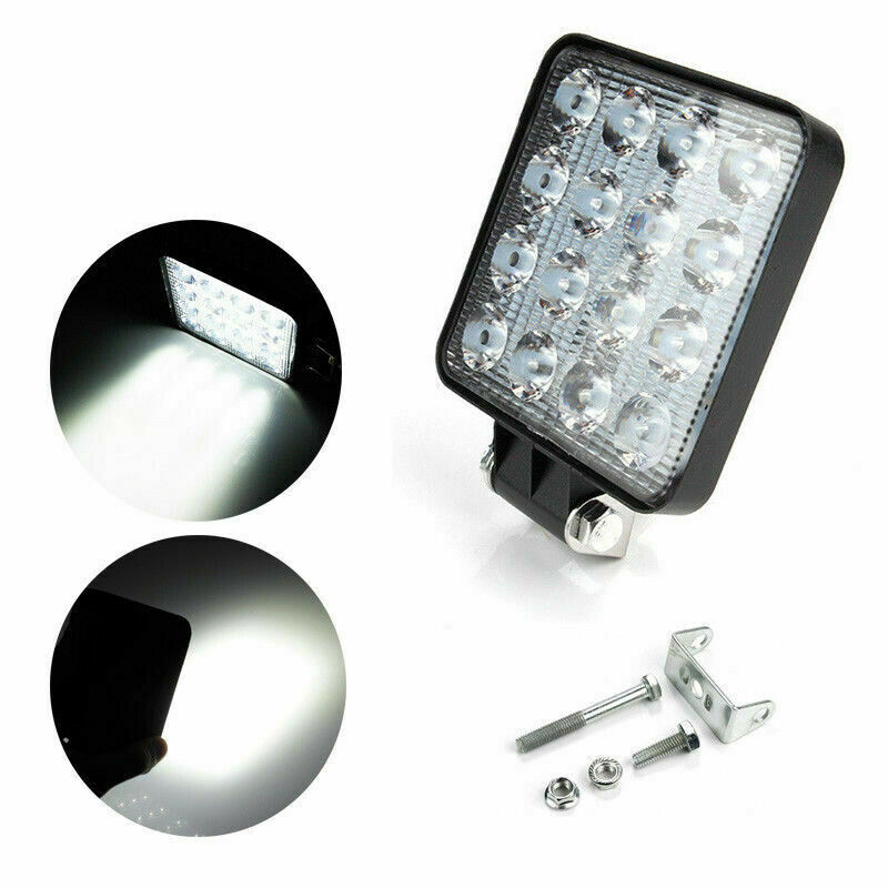 4Inch Square 48W 16LED Work Light Off Road FLOOD Beam Fog Lamp For Car Truck FT