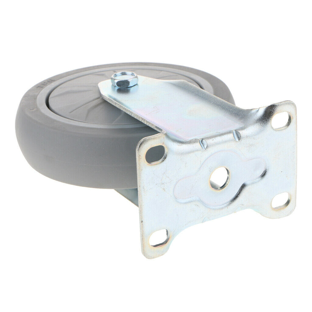 5 Inch / 125mm PTFE Heavy Duty Caster Wheel Top Plate Fixed Caster with 8.5mm