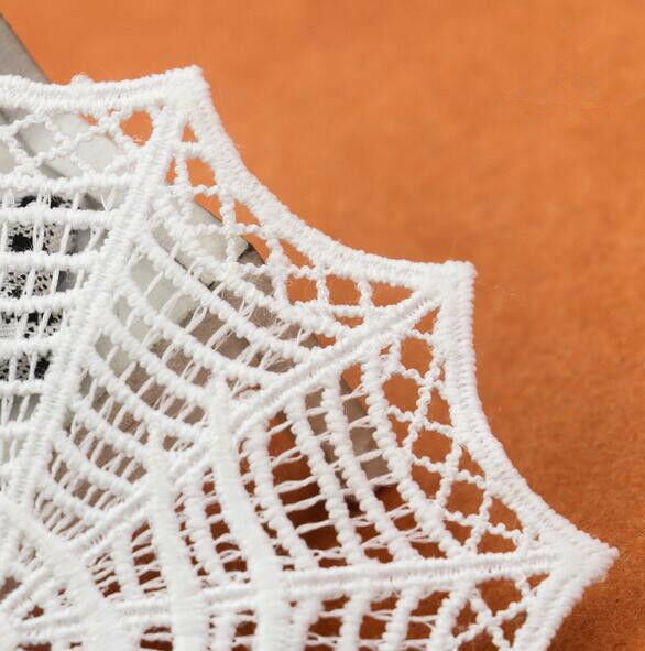 5pcs Milk silk Embroidered Spider web shape Lace Applique Clothing Sewing