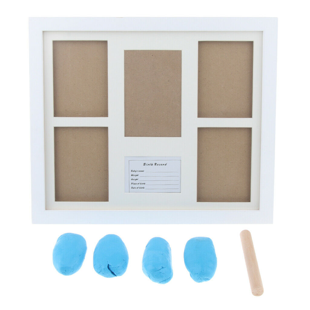 Baby Photo Frame Handprint Footprint Touch Ink Pad Pictures Frame Blue