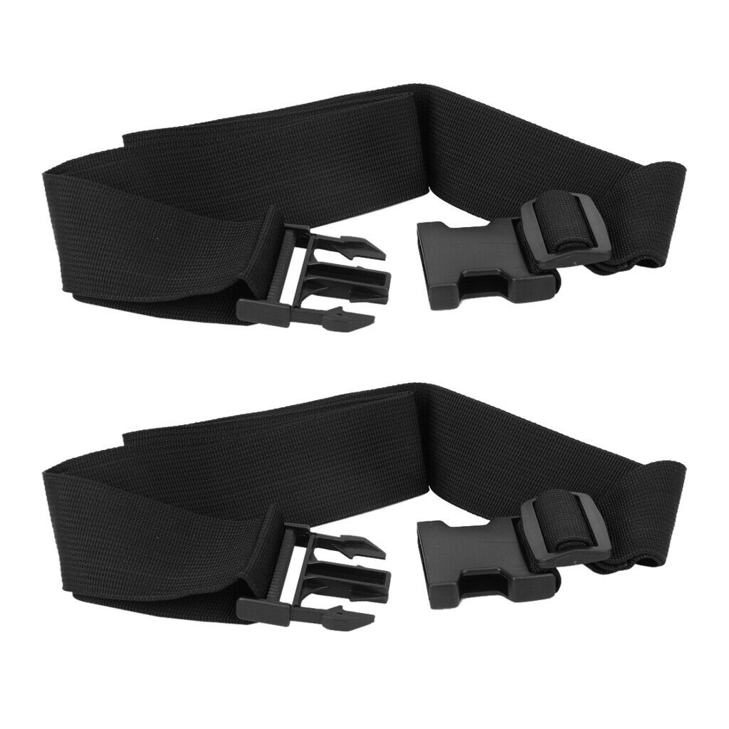2 Pieces Luggage Straps Suitcase Belts Travel Bag Accessories Black