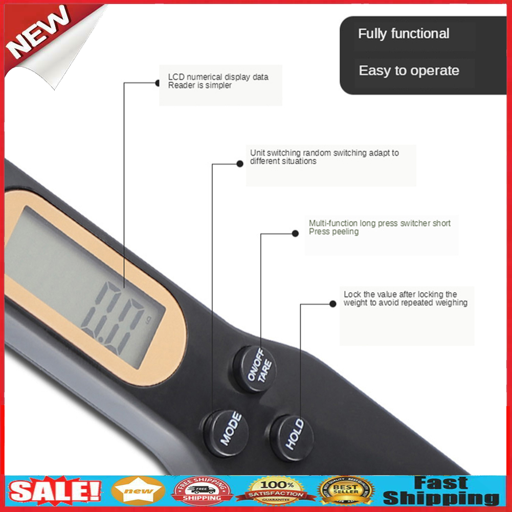 Electronic Food Spoon Scale Black Mini LCD Display Kitchen Precise Scale @