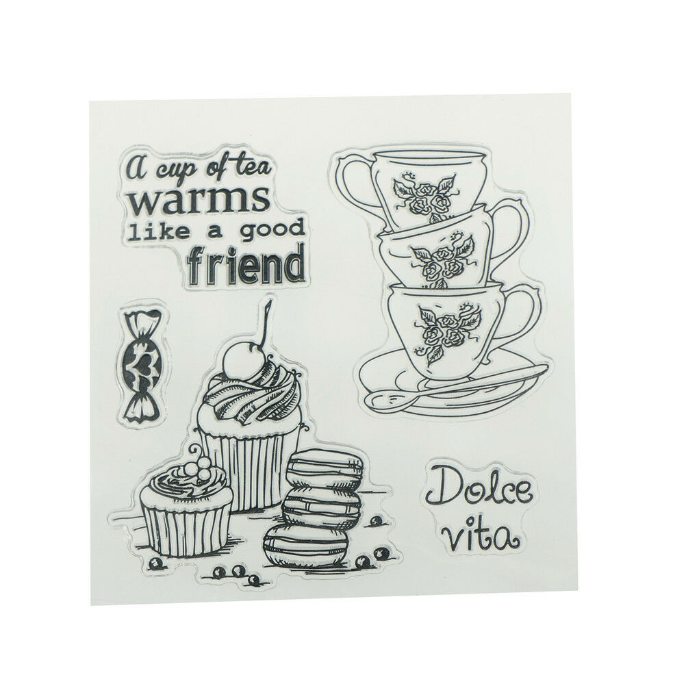 teacup clear rubber stamps seal scrapbooking album card decor diary diy craft Rf