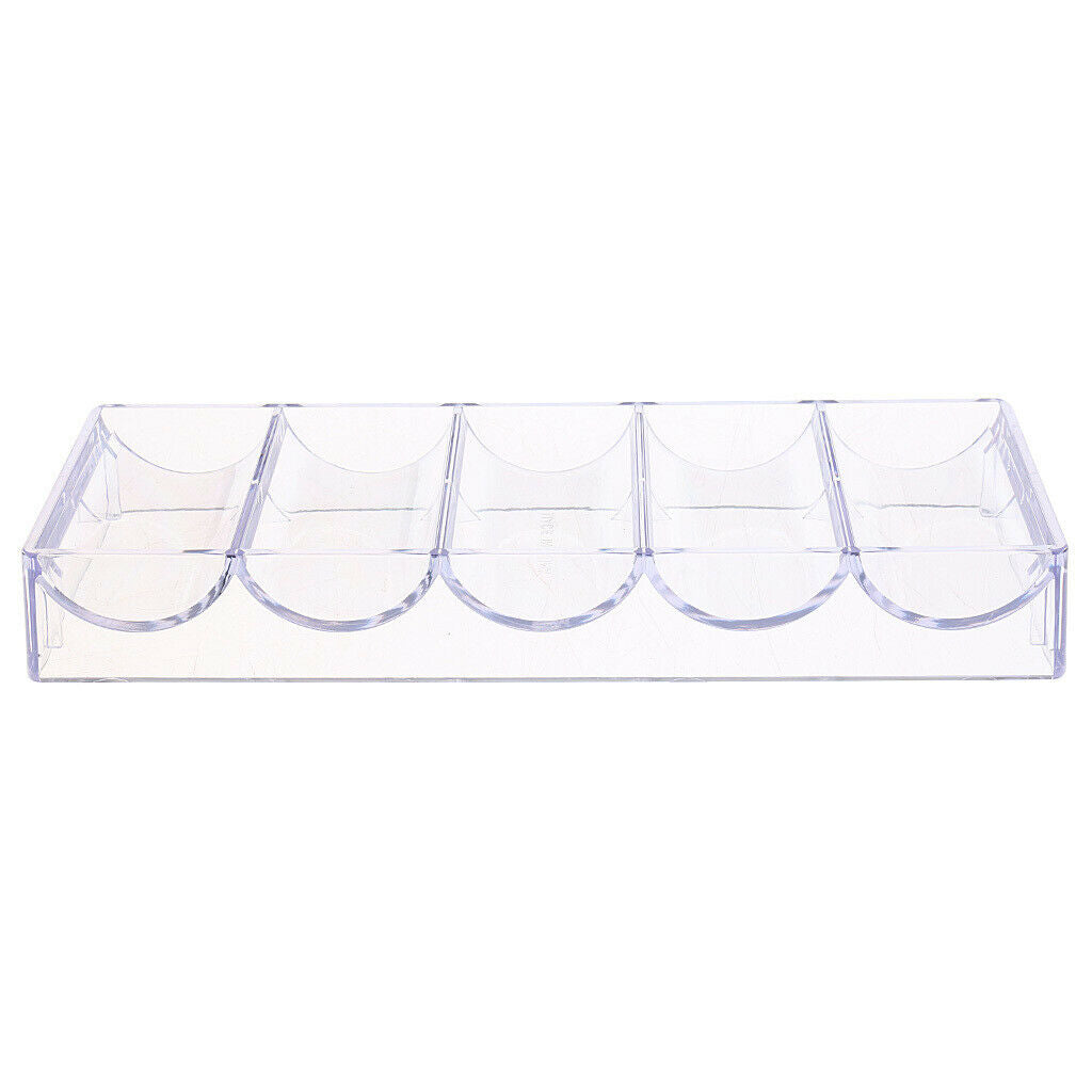 4Pcs Clear Acrylic Poker Chips Tray Container Casino Game Accessory No Lid