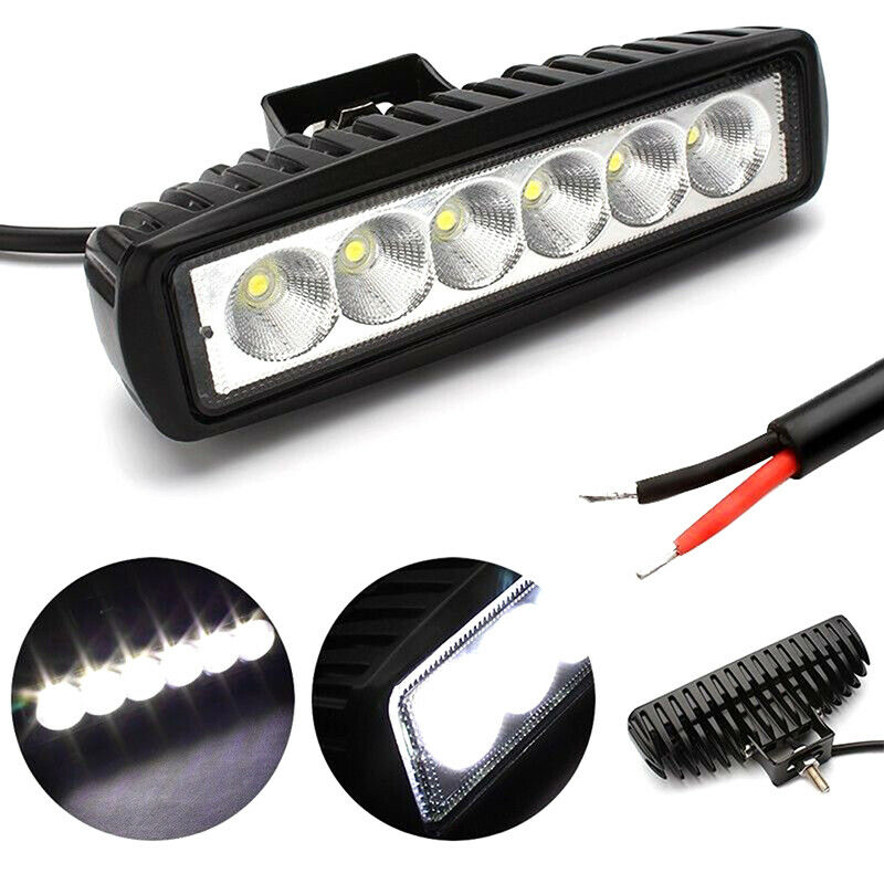 18W 6inch LED Work Light Bar Flood Lamp Offroad Driving Fog 4WD UTE SUV Truck SX