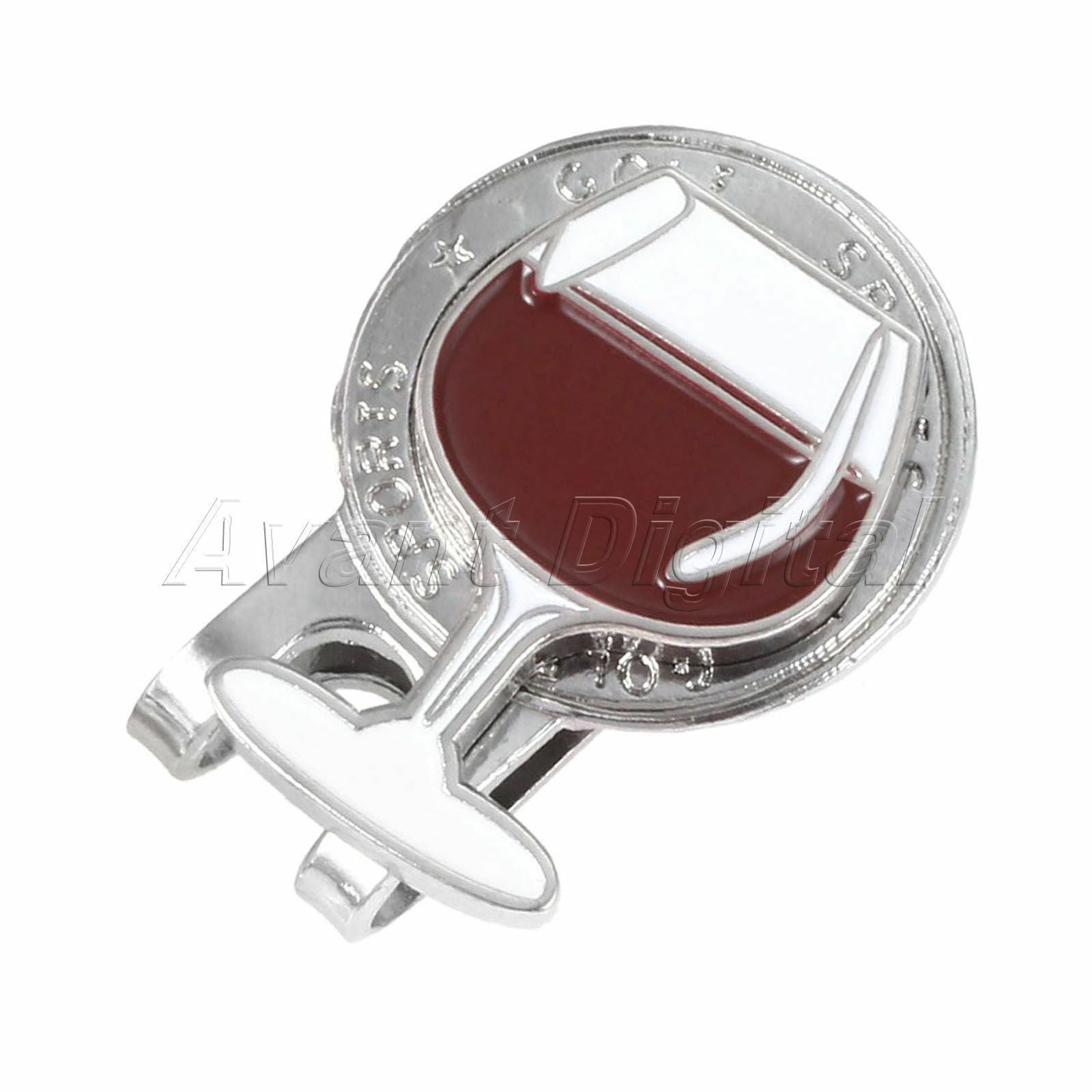 Red Wine Cup Pattern Magnetic Golf Ball Marker And Hat Clip Golf Clip Marker New