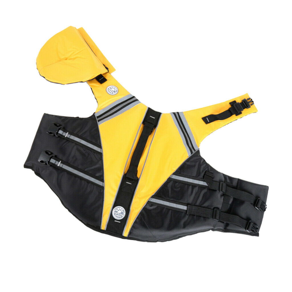 Pet Dog Swimming Safty Vest Clothes Life Jacket Preserver Reflective Yellow