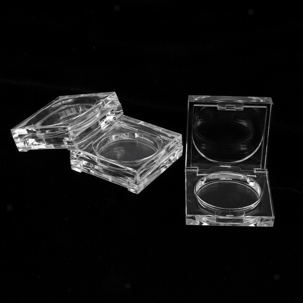 3Pcs Crystal Clear Empty Powder Case Makeup Blush Box DIY Cosmetic Container